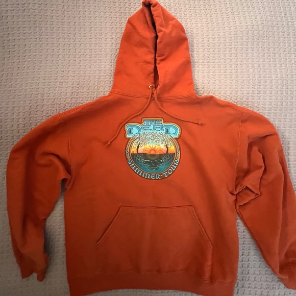Grateful Dead “Vintage The Dead Summer Tour Sweatshirt” Men's Orange Hoodie - Picture 1 of 4